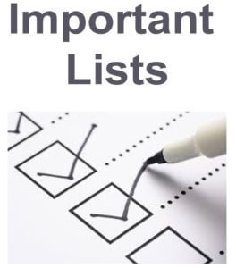 important lists
